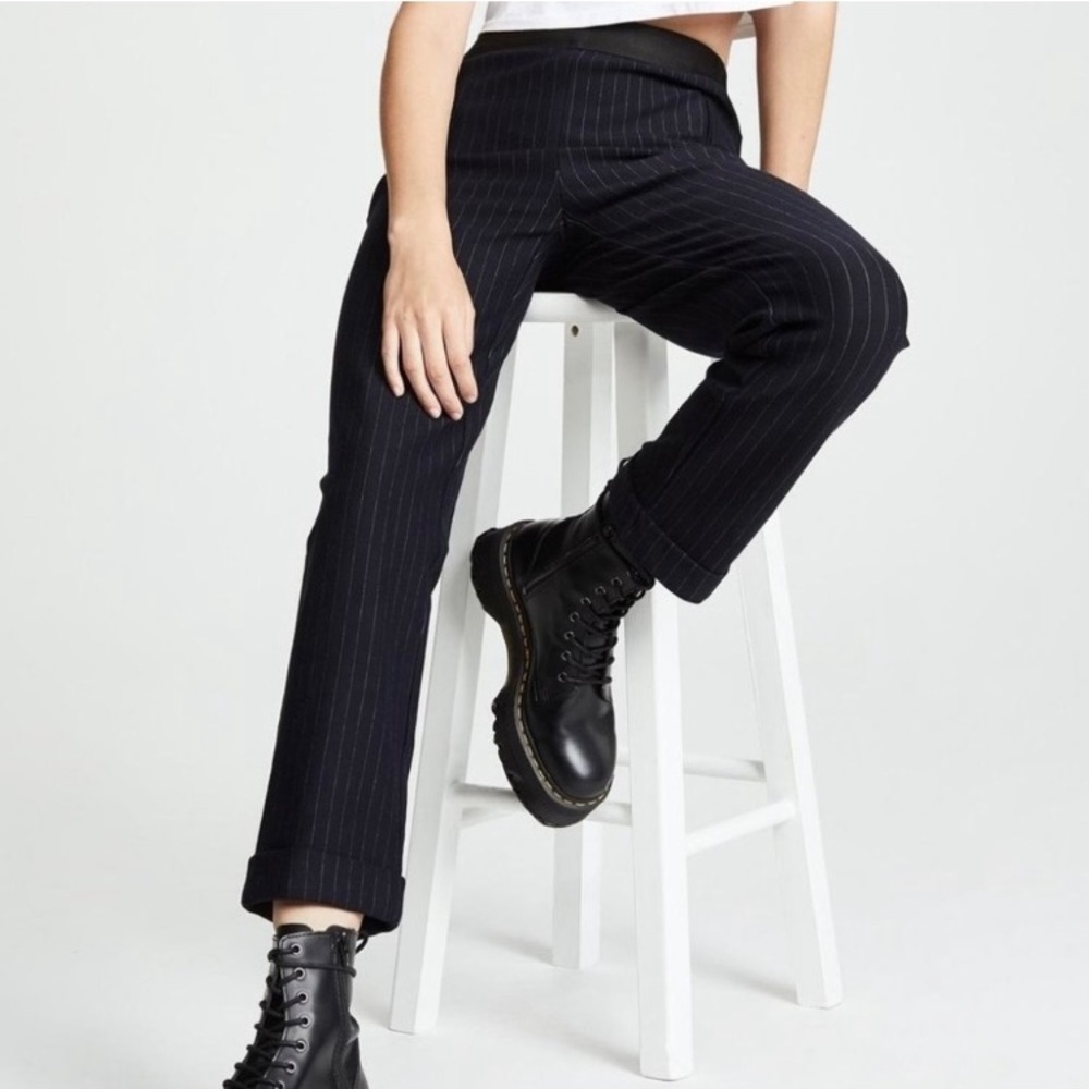 Bailey 44 Prerequisite Navy Pinstripe Elastic Waistband Pant Size Extra Small